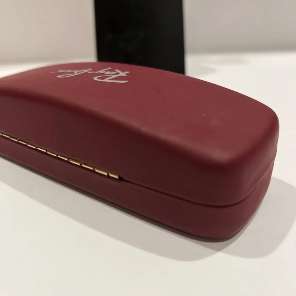 Ray-Ban Red Burgundy Maroon Slim Hard Clamshell Glasses Case Hard Shell